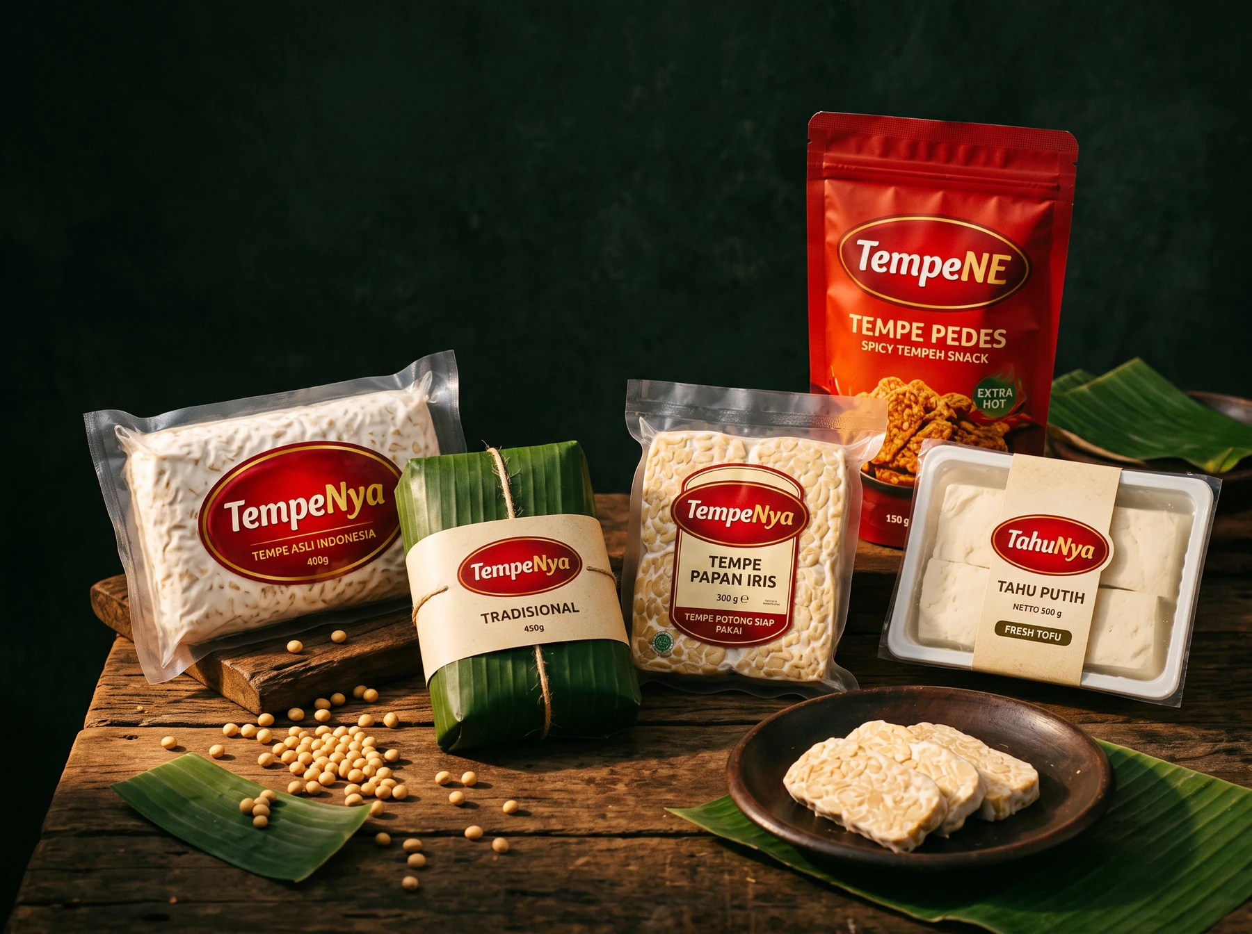 Koleksi produk TempeNya, TahuNya, dan TempeNE